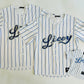 HEADZFLEX Licey Kids Baseball Jersey - Limited Edition with White and Blue Stripes, Premium Sublimation, Embroidered Flag