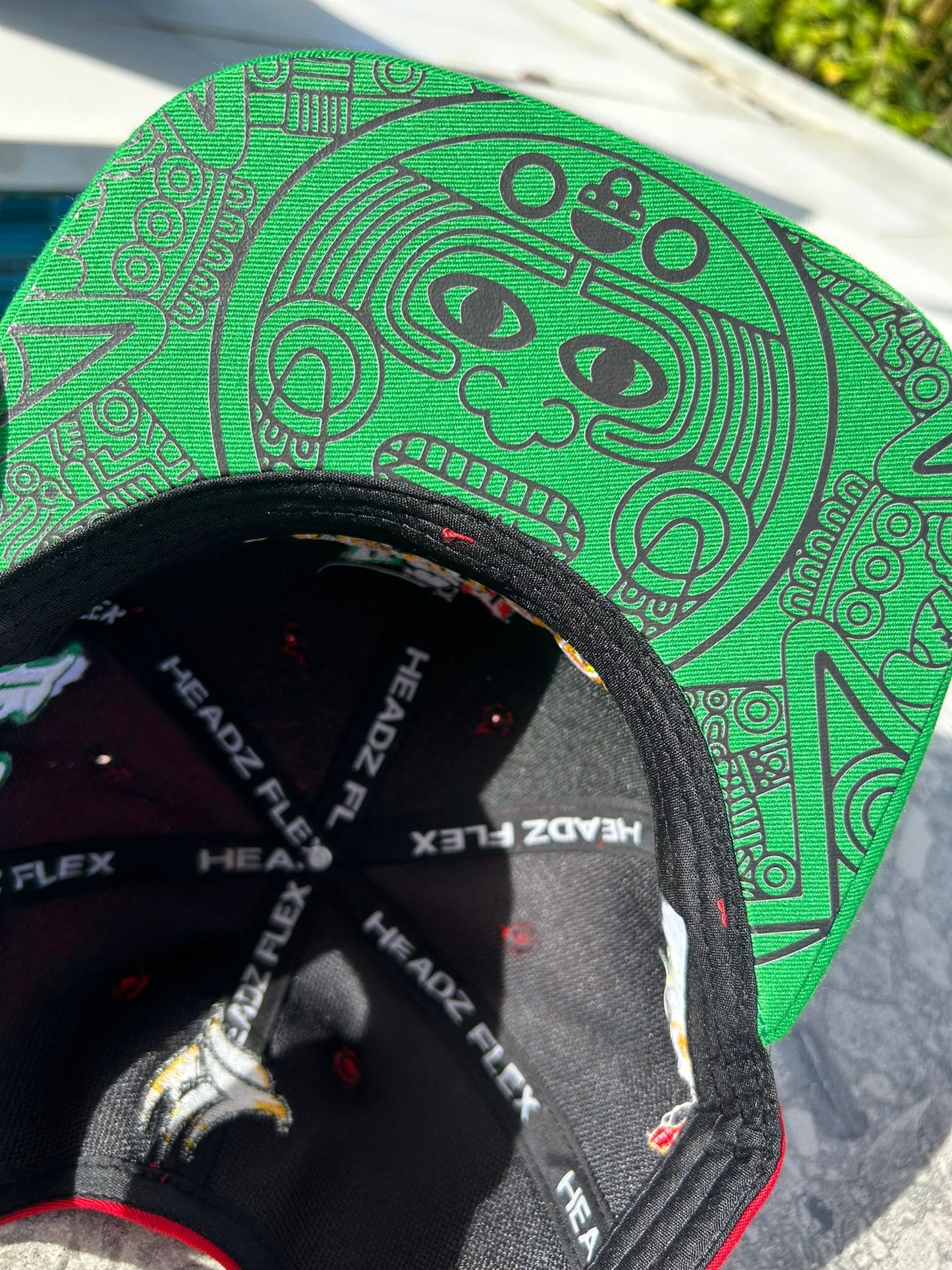 Headz Flex Mexico Eagle Cap – 5D Embroidered Snapback with Maya Symbol Brim