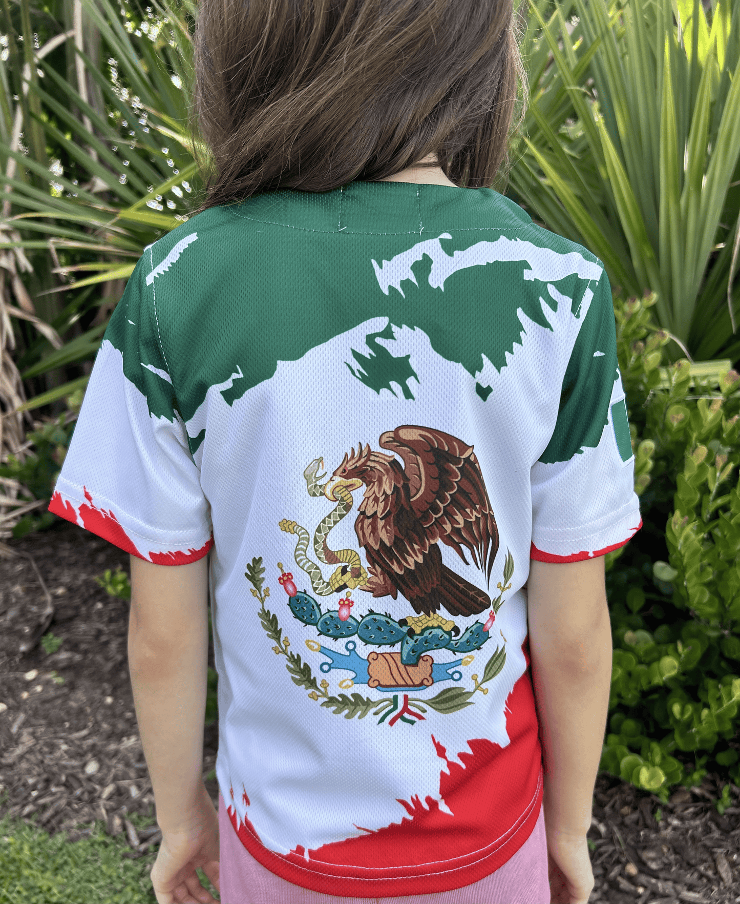 Mexico Kids Baseball Jersey – White #52 Jersey with Mexican Flag Eagle