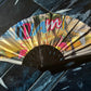Miami Flamengo Folding Fan with Music Notes – Premium Nylon & Bamboo