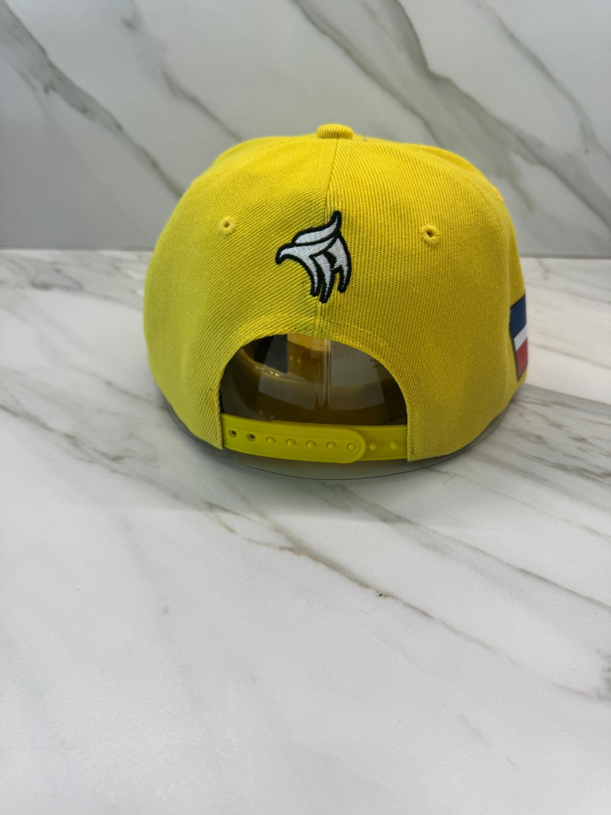 DR Eagle Yellow Snapback Hat – Embroidered Flat Brim Cap | HeadzFlex®