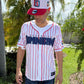 Dominican Republic Coat of Arms Baseball Jersey - Premium Embroidered Stripes Jersey