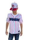 Dominican Republic Coat of Arms Baseball Jersey - Premium Embroidered Stripes Jersey