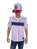 Dominican Republic Baseball Jersey - Coat of Arms Stripes Jersey