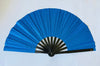 Glitter Folding Hand Fan – Strong Bamboo Frame  Sparkly Fan  BLUE