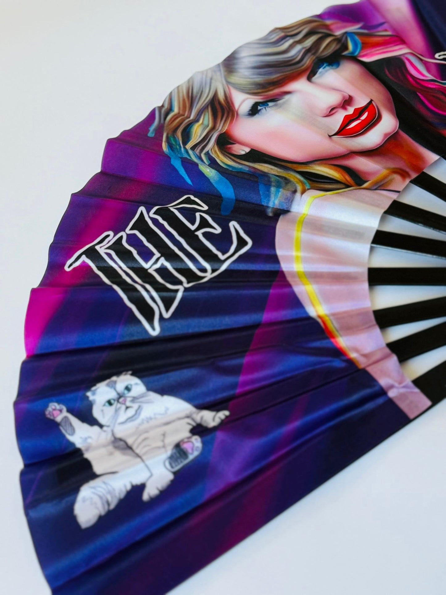 Rave Hand Fans – Large Bamboo Folding Fan with Loud Clack for Festivals, Pride, Summer & Drag Shows | Solid, Glitter, and Statement Designs THE TOUR