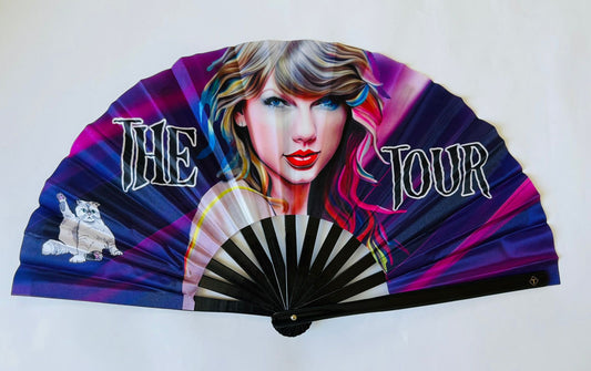 THE TOUR Rave Hand Fans – Large Bamboo Folding Fan with Loud Clack for Festivals, Pride, Summer & Drag Shows | Solid, Glitter, and Statement Designs (Copy)