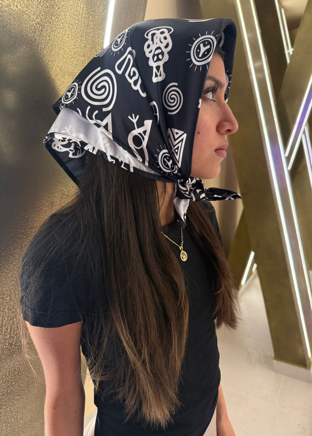 Símbolos Taíno Satin Bandana | Puerto Rico Fashion