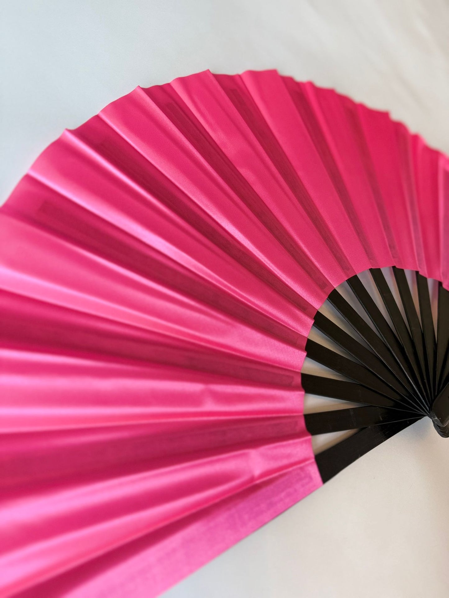 Rave Hand Fans – Large Bamboo Folding Fan with Loud Clack for Festivals, Pride, Summer & Drag Shows | Solid, Glitter, and Statement Designs PINK SOLID