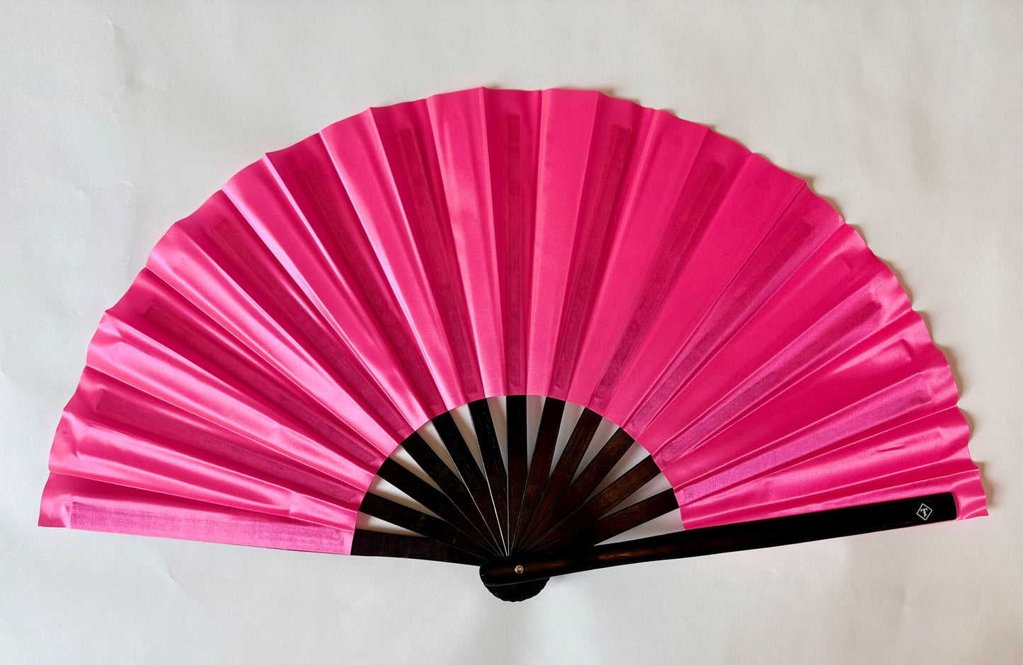 Rave Hand Fans – Large Bamboo Folding Fan with Loud Clack for Festivals, Pride, Summer & Drag Shows | Solid, Glitter, and Statement Designs PINK SOLID
