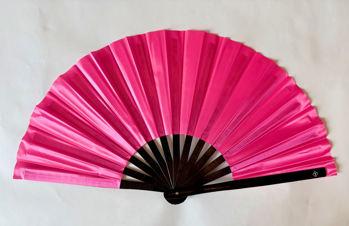 Pink Solid Folding Fan – Bamboo Clack Hand Fan