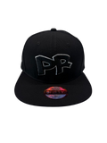 Puerto Rico PR black flat brim snapback hat with 5D embroidery