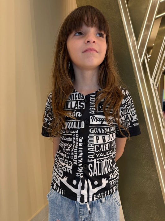 Puerto Rico Baseball Jersey – 78 Pueblos Design with Coqui & Puerto Rican Flag | Cultural Heritage Youth Jersey