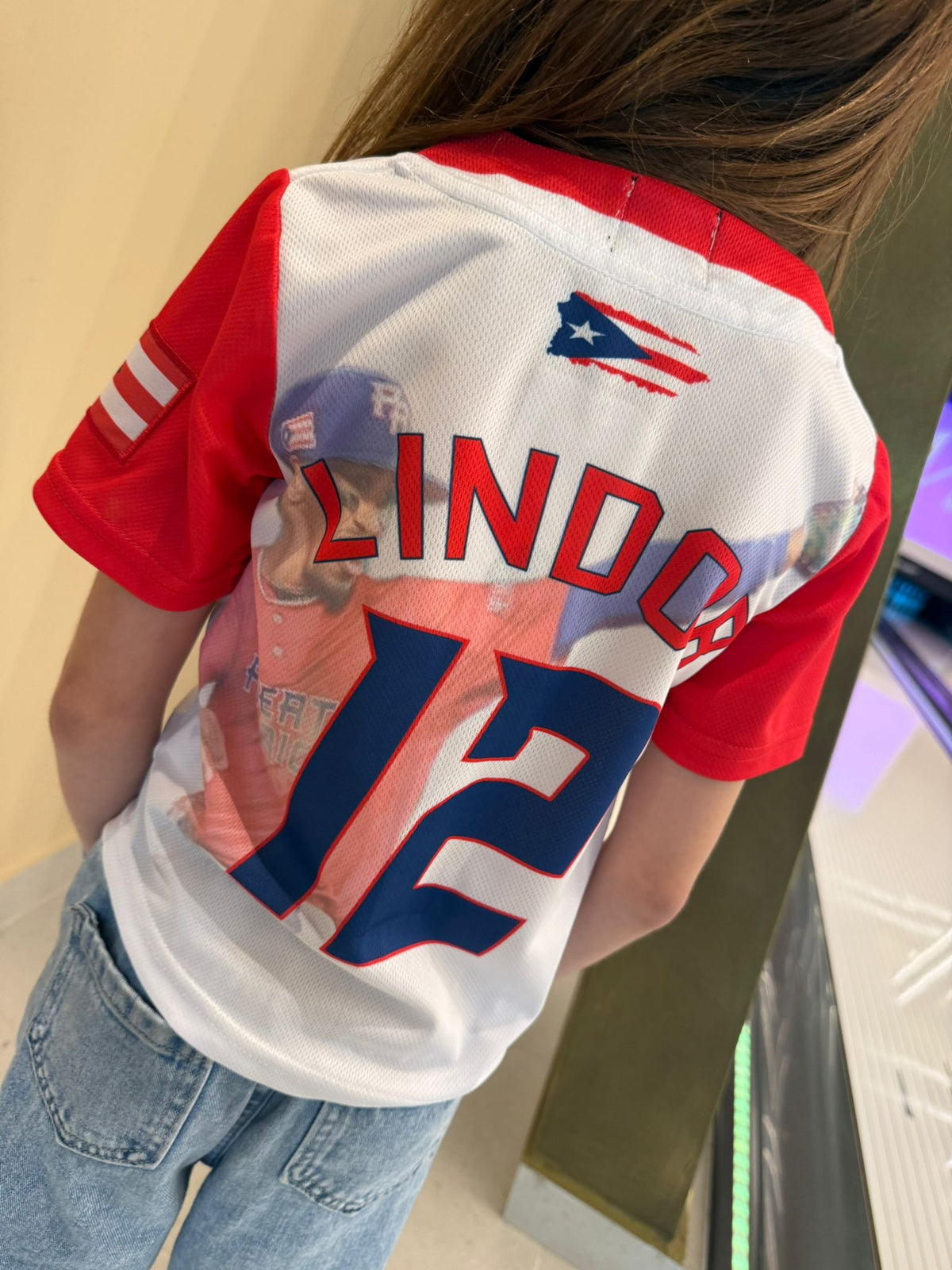 Puerto Rico Kids Baseball Jersey – #12 Youth Button-Up Shirt with Flag Sleeve