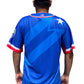 SerieDel Caribe  Baseball Jersey – Blue & Red Flag Design