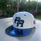 Puerto Rico Blue Metallic Hat - 5D Embroidered Flat Brim Snapback Cap