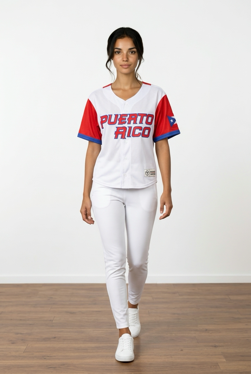 Boricua 21 Crop Top Jersey for Women – Puerto Rico Baseball Style Top