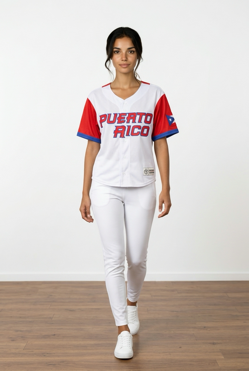 Boricua 21 Crop Top Jersey for Women – Puerto Rico Baseball Style Top