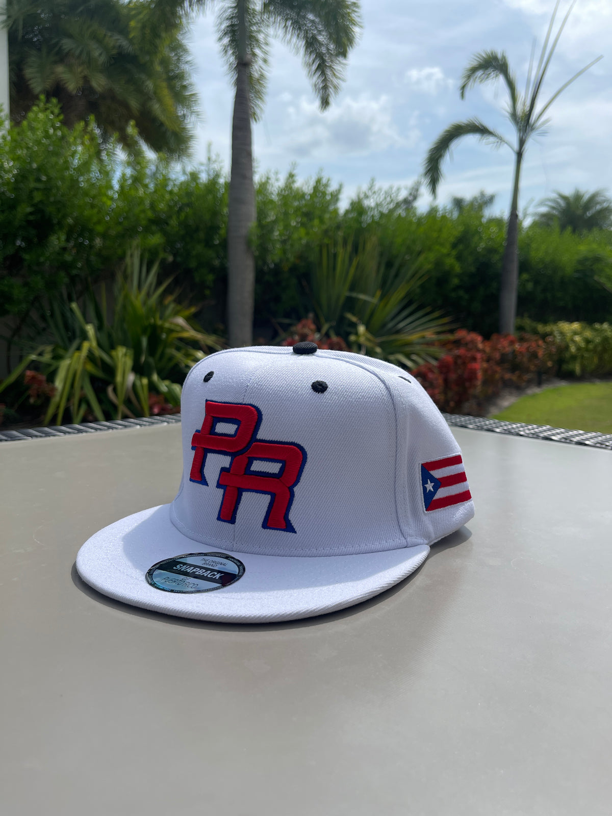 Puerto Rico PR White Flat Brim Snapback Hat – Embroidered Cotton Cap