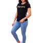 Women's Puerto Rico Black  T-Shirt – Gold vinyl  Design in Premium Peruvian Cotton