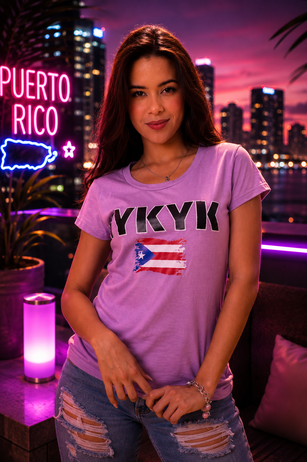 Puerto Rico YKTK Lilac T-Shirt – Boricua Streetwear Edition
