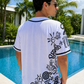 Puerto Rico Taino Jersey – White Baseball Shirt with Black Symbols