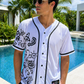 Puerto Rico Taino Jersey – White Baseball Shirt with Black Symbols