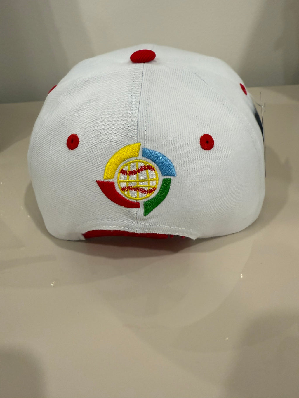 Puerto Rico PR Classic Hat – Red White Curved Brim Cap with 3D Embroidery