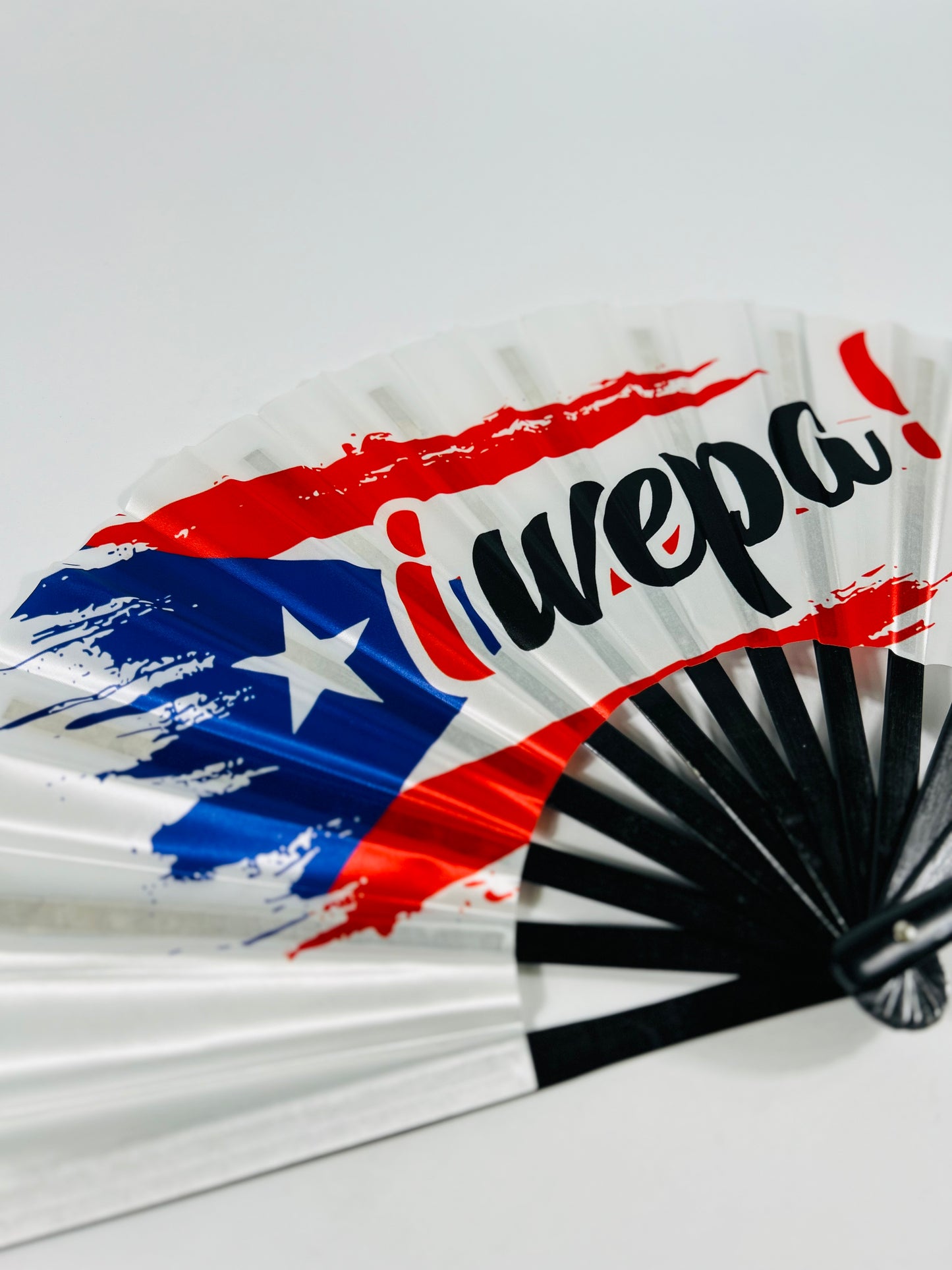 ¡Wepa! Puerto Rico Folding Fan – Premium Nylon & Bamboo | Puerto Rico Colors