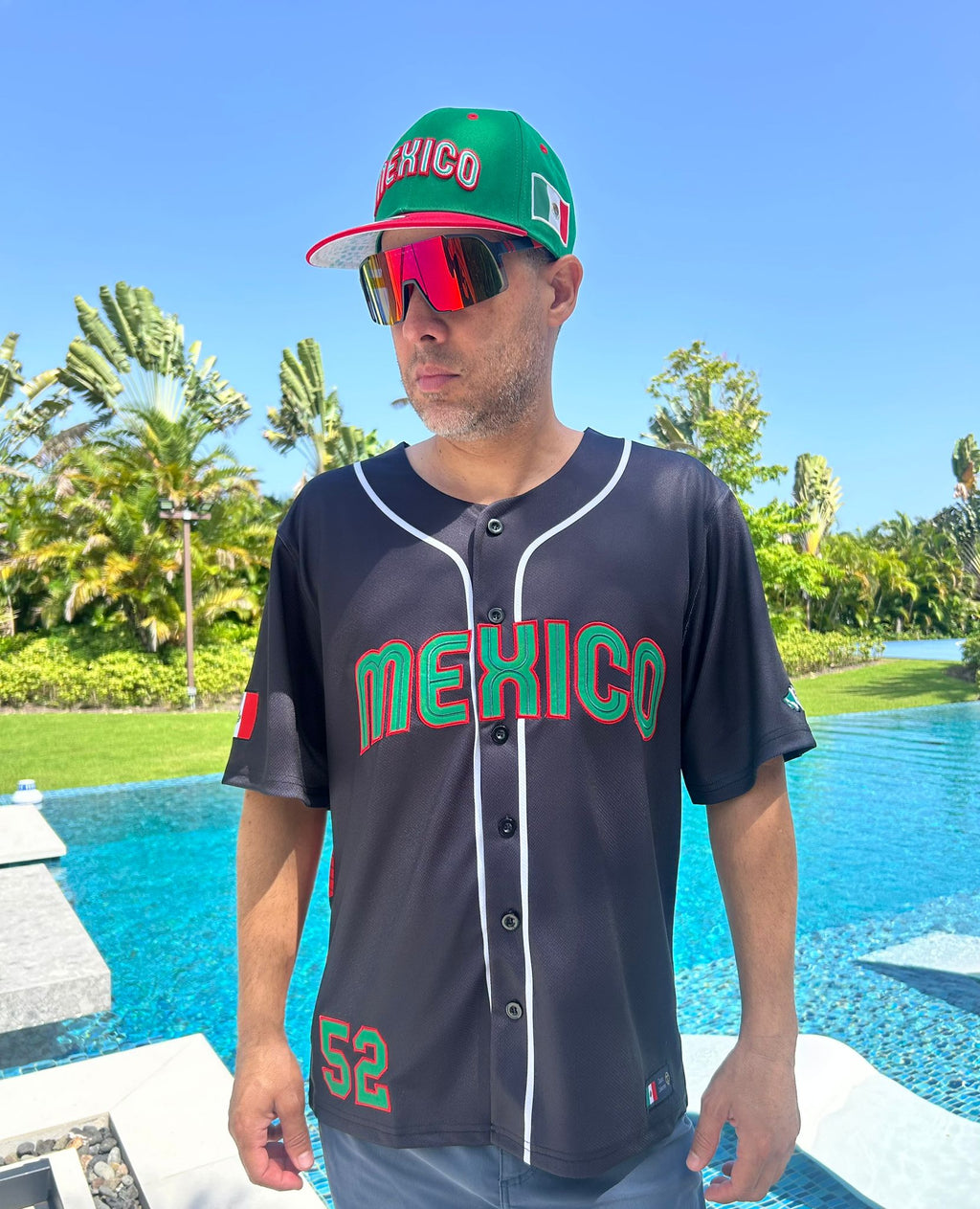 Mexico Baseball Black Jersey – Limited Edition 3D Embroidered #52