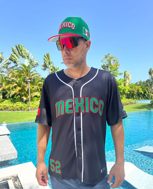 Mexico Baseball Black Jersey – Limited Edition 3D Embroidered #52