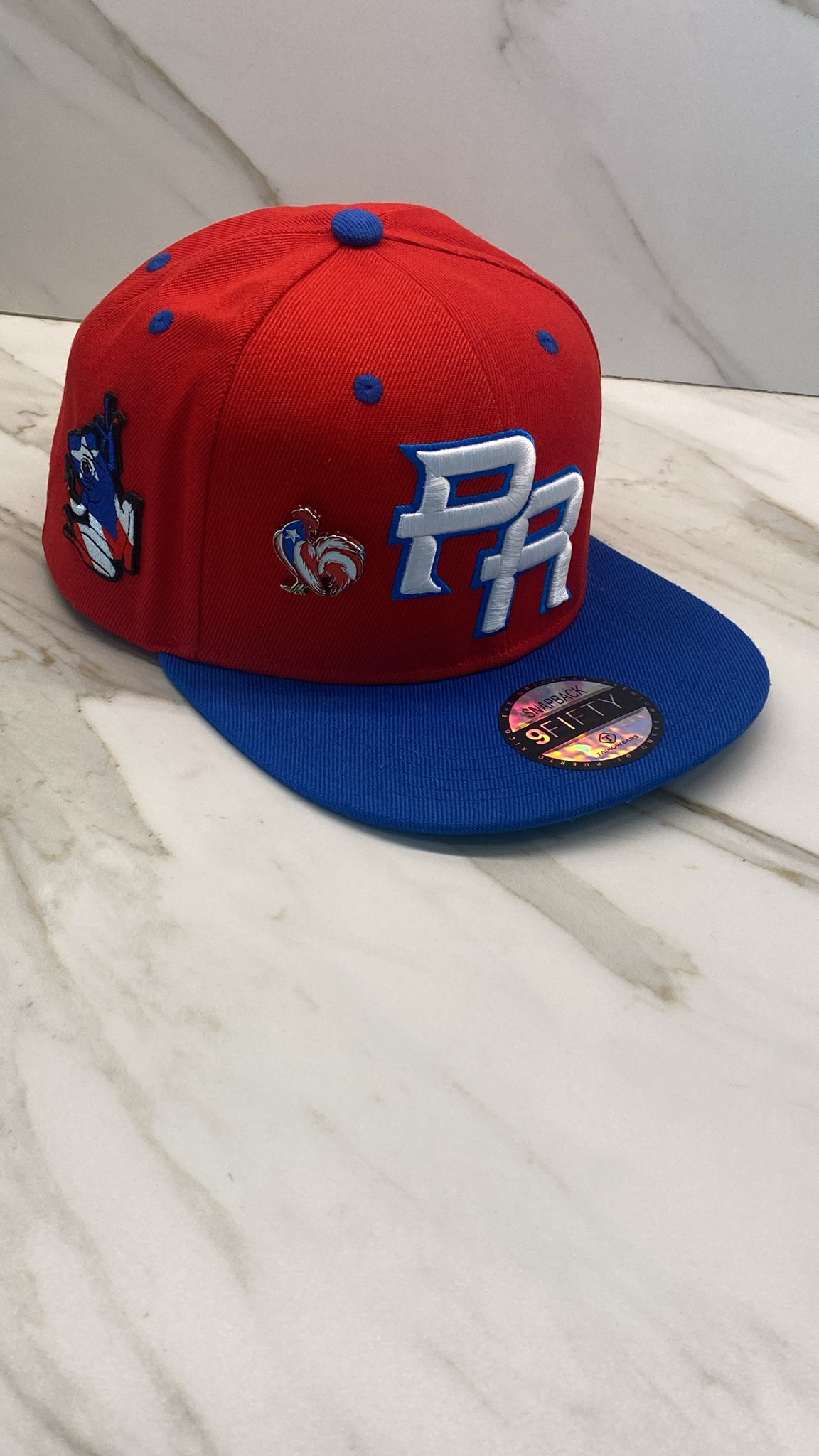 Puerto Rico “PR” Snapback Hat Red/Blue – Limited Edition with Removable Metal Pin
