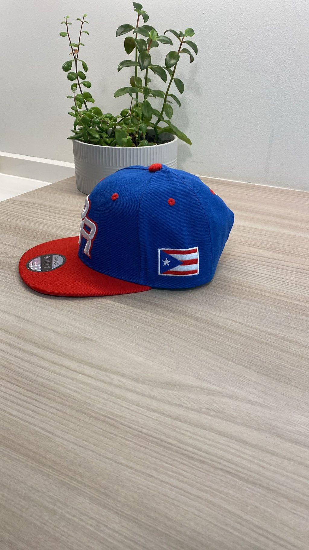 Puerto Rico PR Royal Blue & Red Snapback Hat – Raised Embroidery with Flag and Coqui Patches