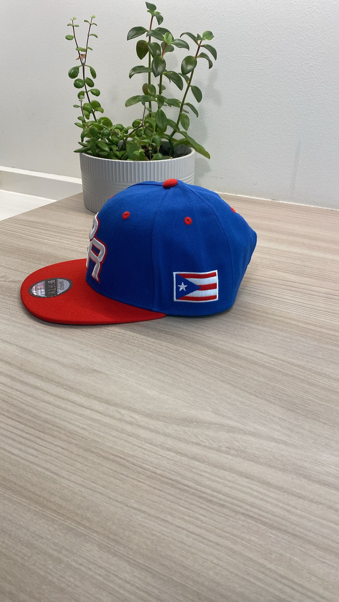 Puerto Rico PR Royal Blue & Red Snapback Hat – Raised Embroidery with Flag and Coqui Patches