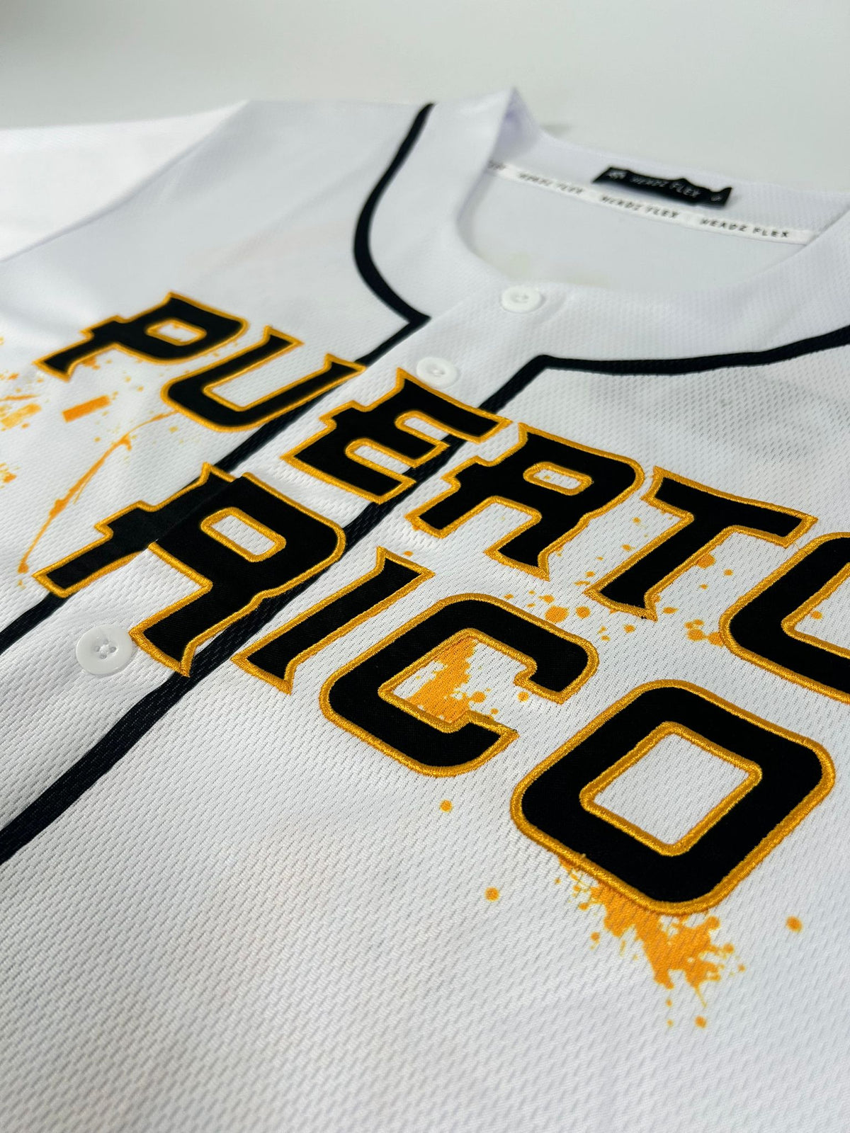 Puerto Rico GOAT 21 Baseball Jersey – White Tribute Button Jersey