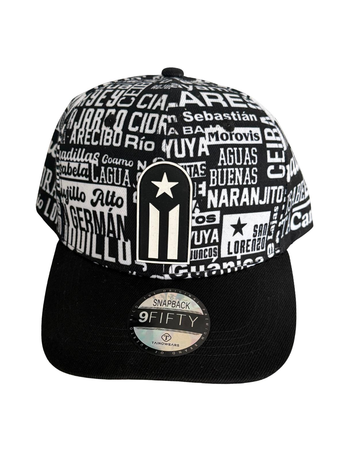 Puerto Rico 78 Pueblos Snapback Hat – Curved Brim TPU Logo Cap | Tainowears®