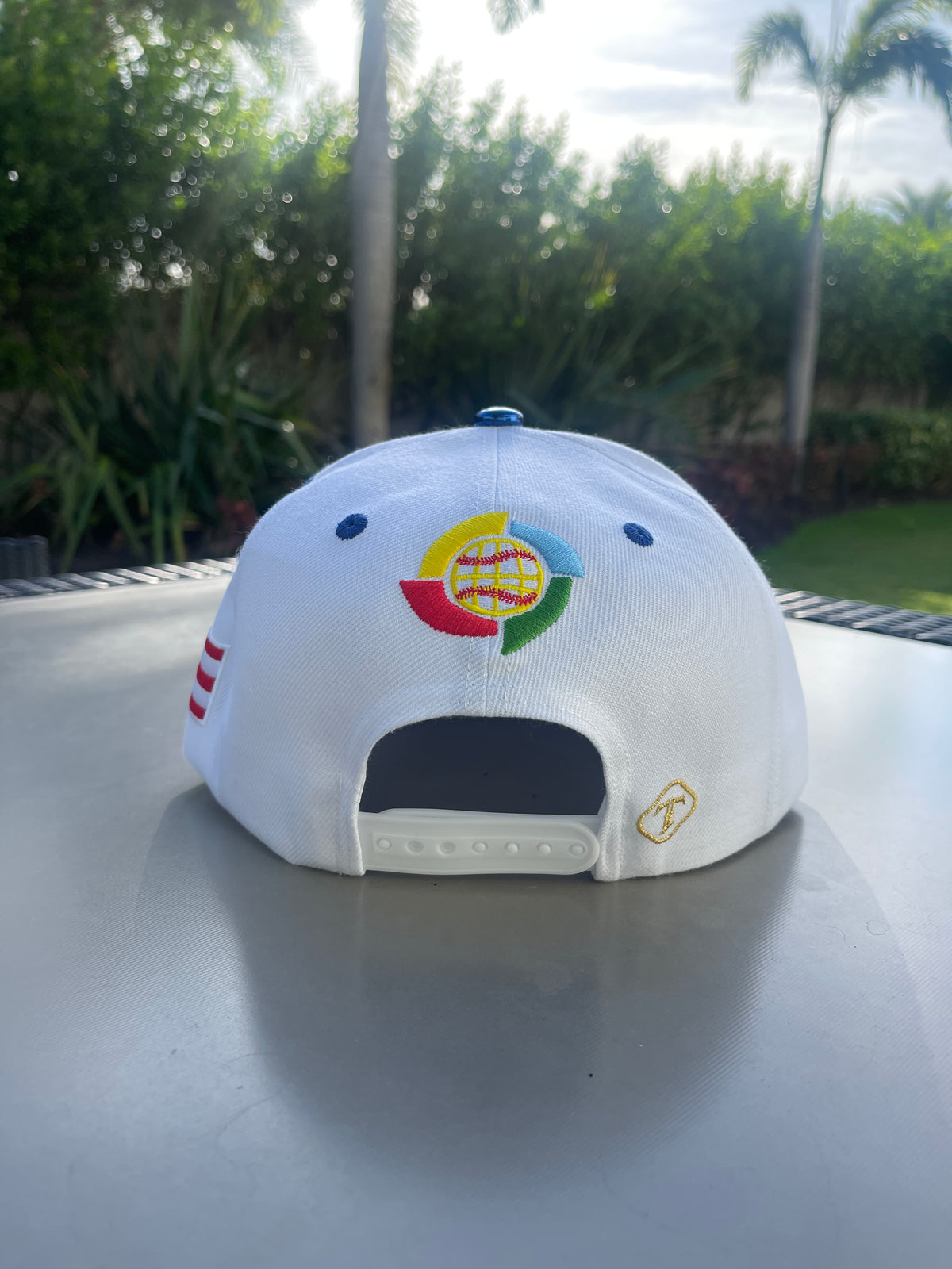 Puerto Rico Blue Metallic Hat - 5D Embroidered Flat Brim Snapback Cap