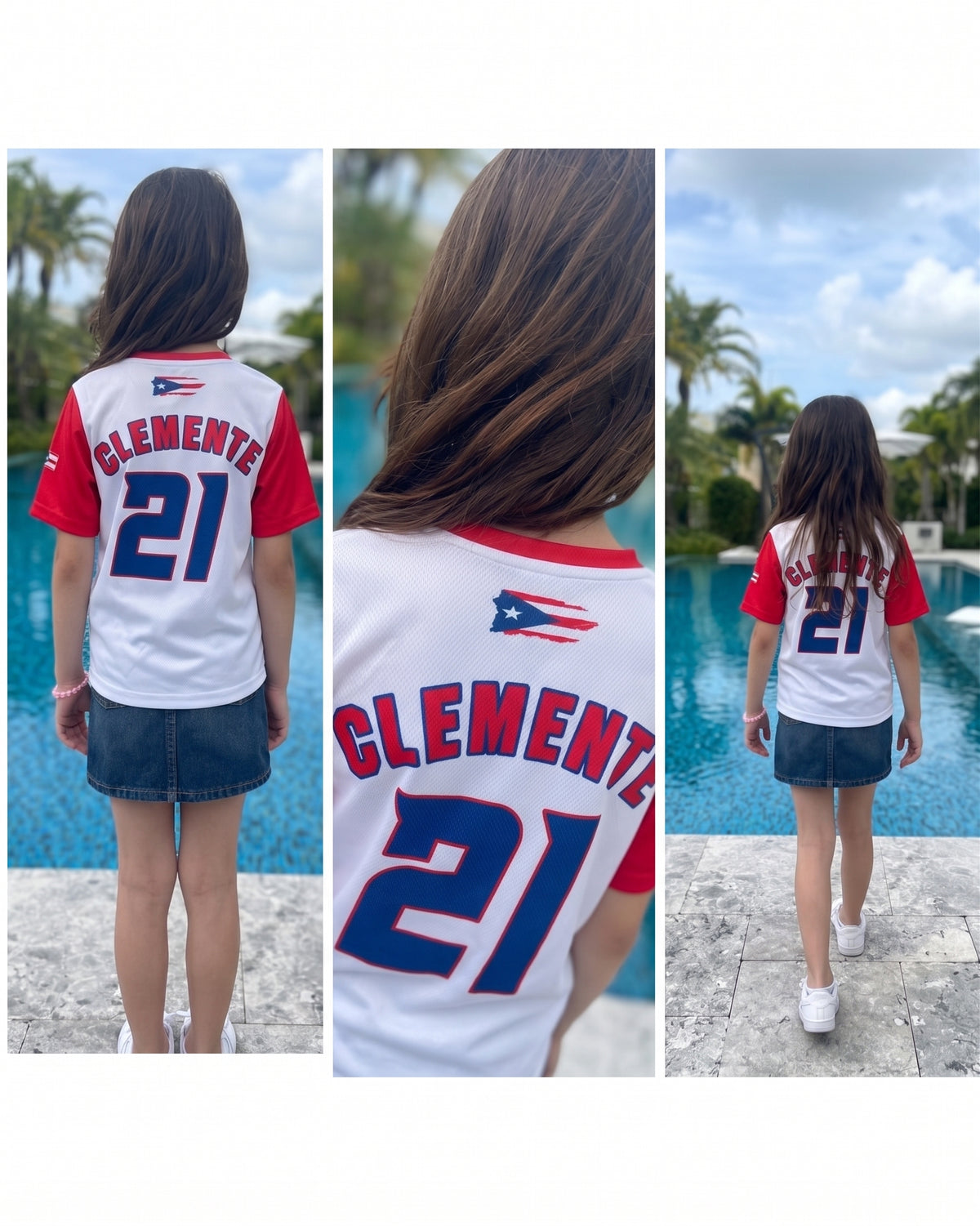 Puerto Rico Kids Baseball Jersey – White #21 Youth Baseball Shirt with Flag Patch