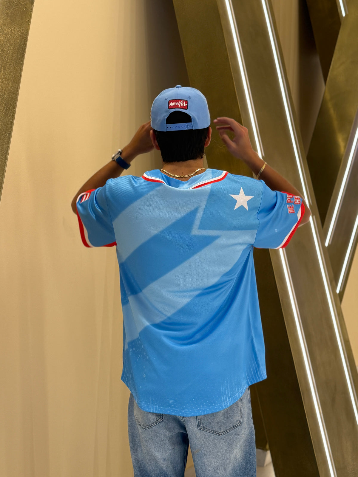 Puerto Rico Bandera Boricua Baseball Jersey – Light Blue PR Flag Embroidered Edition