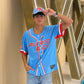 Puerto Rico Bandera Boricua Baseball Jersey – Light Blue PR Flag Embroidered Edition