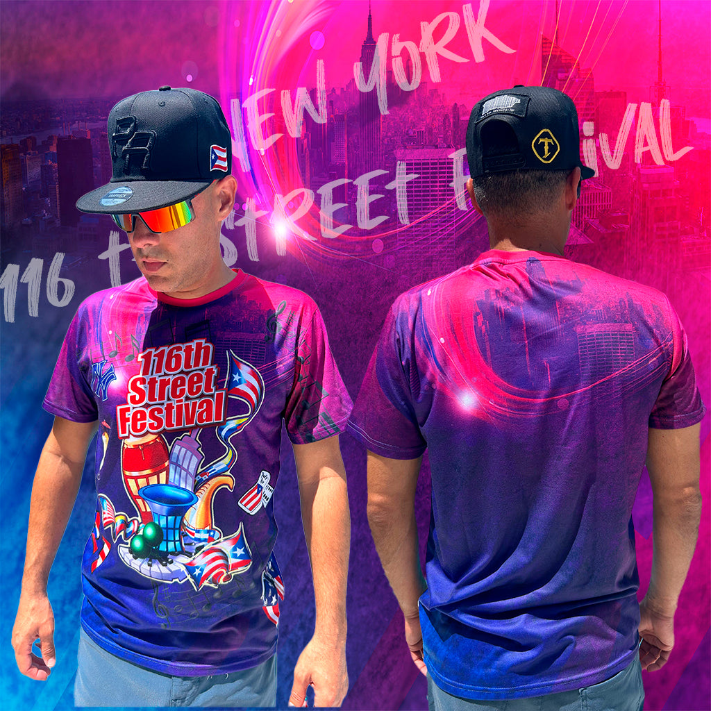 Festival 116th Street New York T-Shirt – Celebrate Salsa & Puerto Rican Culture