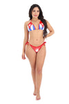 Tainowears Bikini Cuba Flag two pieces, triangule Bikini Red Blue for women
