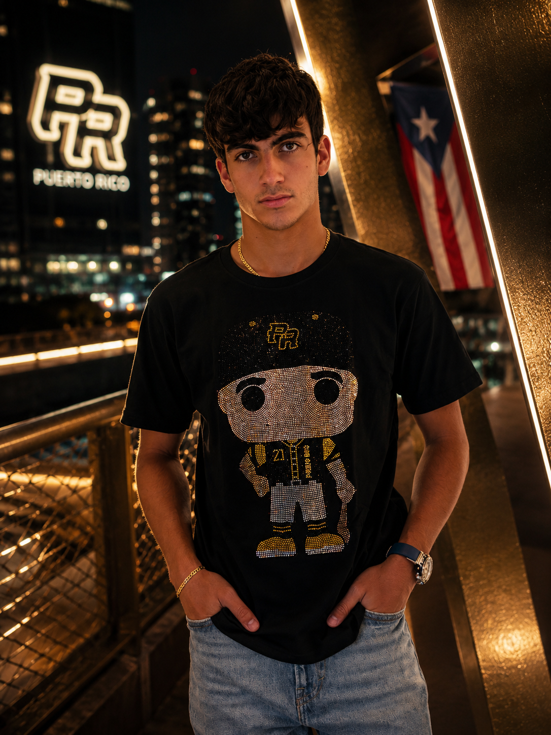 Puerto Rico Rhinestone Shirt – PR Legend 21 Edition