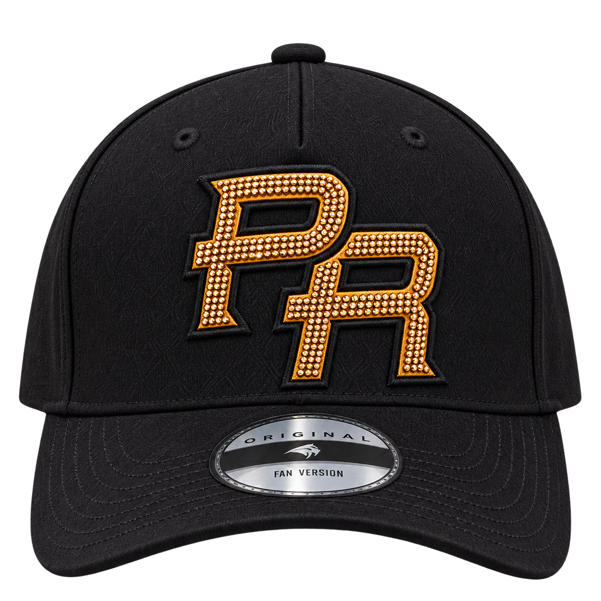 Boricua Noir Velvet Snapback – Rhinestone PR Black Black Embroidered Curved Brim Cap