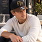 Boricua Noir Velvet Snapback – Rhinestone PR Embroidered Curved Brim Cap