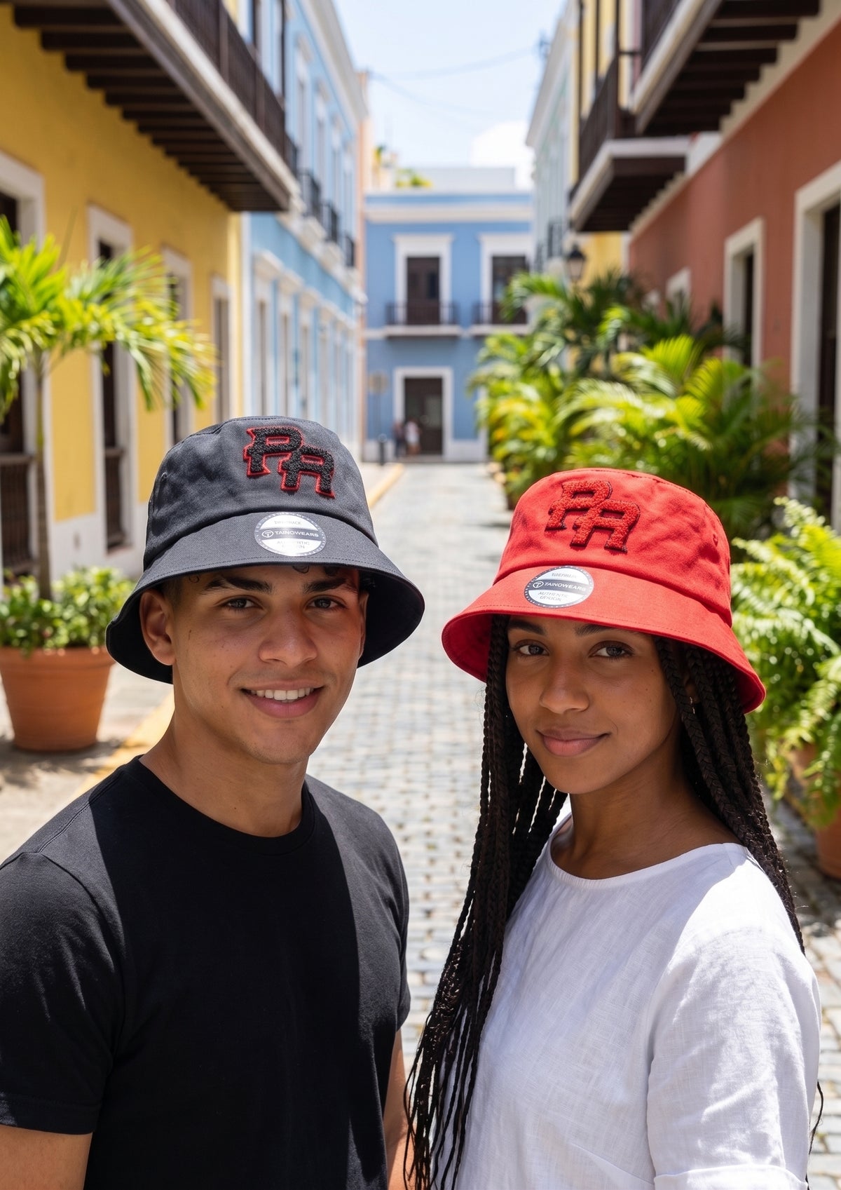 Puerto Rico PR Chenille Bucket Hat | Cotton Festival Hat