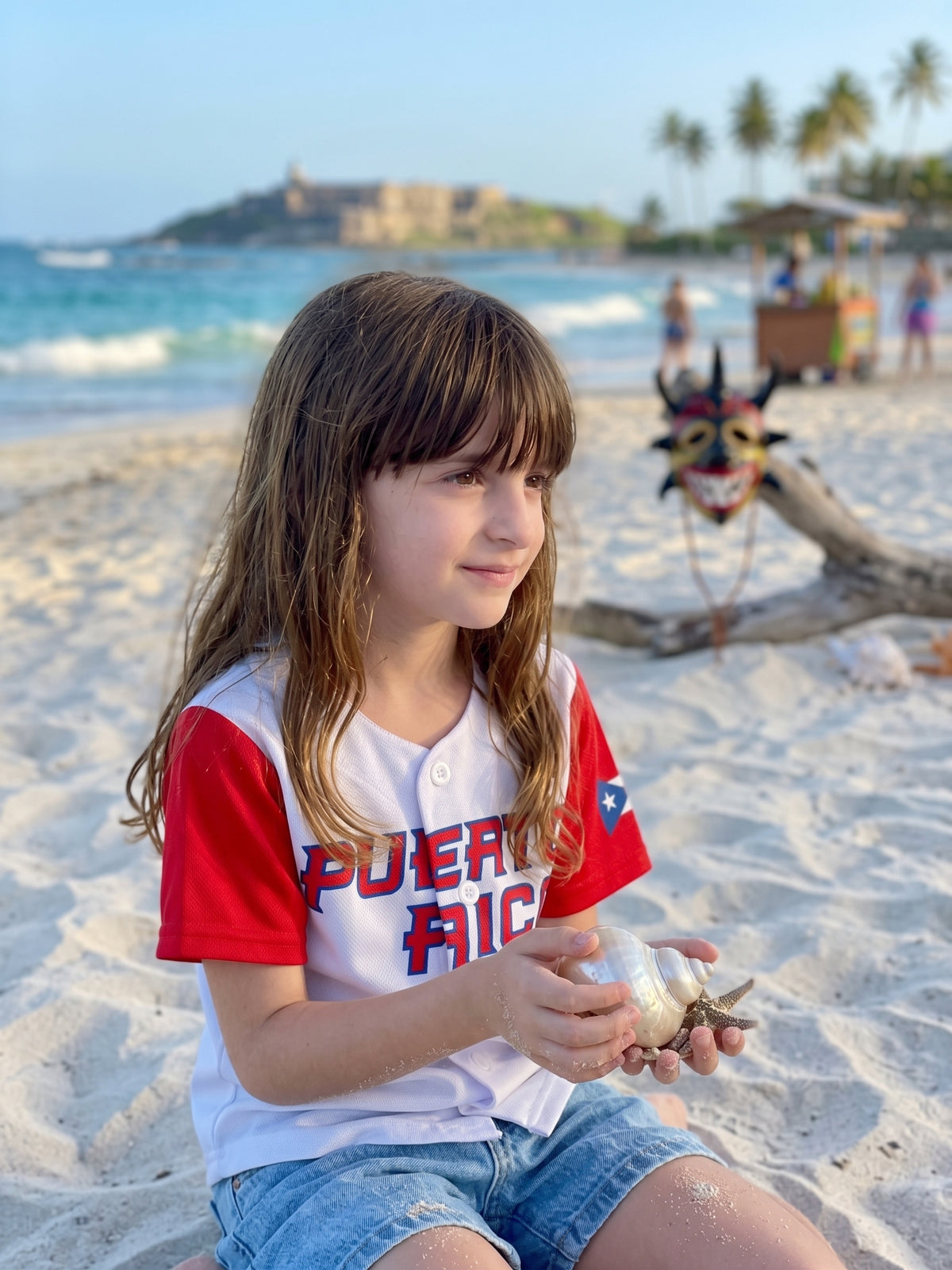 Puerto Rico Kids Baseball Jersey – White #21 Youth Baseball Shirt with Flag Patch