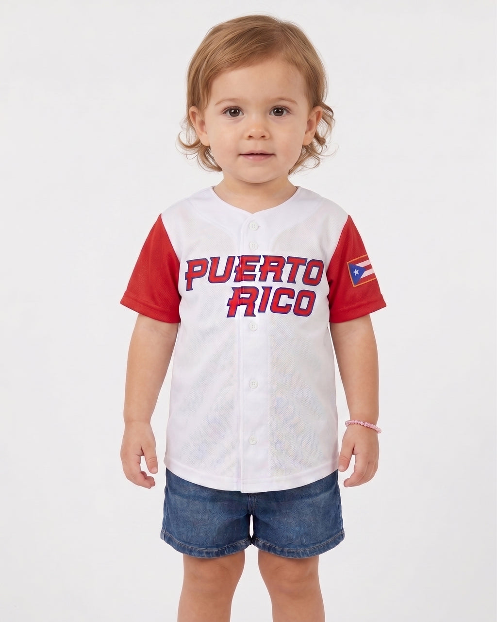 Puerto Rico Kids Baseball Jersey – White #21 Youth Baseball Shirt with Flag Patch