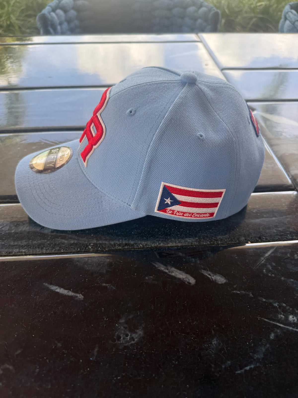 Puerto Rico PR Snapback Hat – Light Blue Red 3D Embroidered Cap | Tainowears®