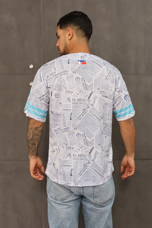 Headzflex Diablos Rojos del México Fan Jersey: Premium Design, Newspaper Print